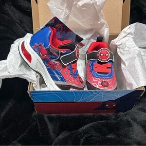Spider-Themed Kids Sneakers - Blue and Red